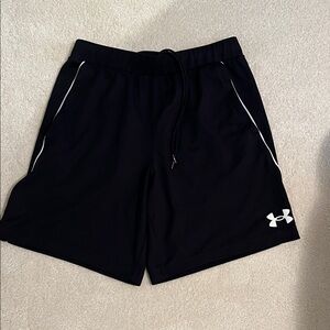 Under Armour Men's Dark Shorts with White Logo